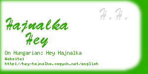 hajnalka hey business card